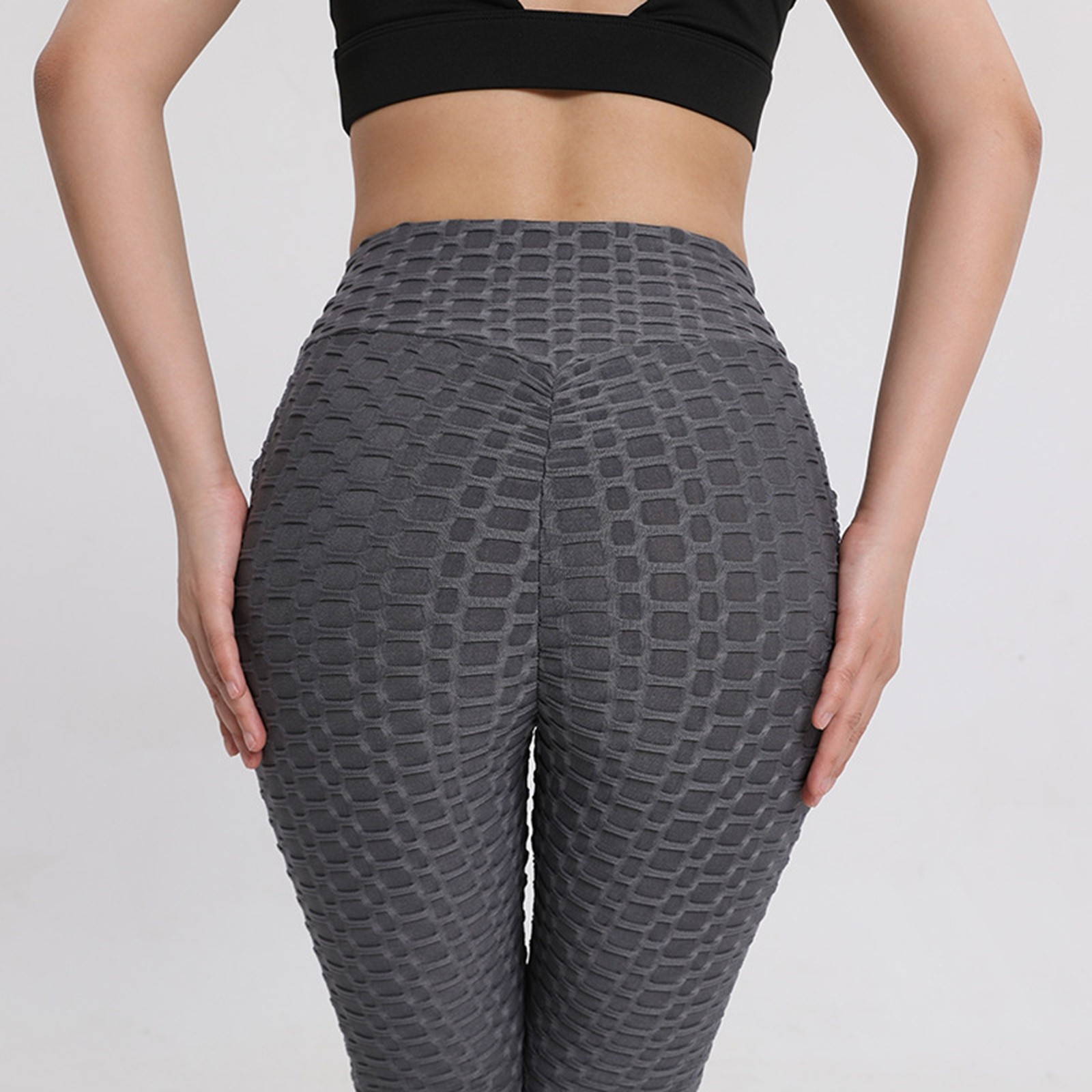 thumbnail image 5 of Pantalones de yoga de cintura alta para mujer: realzan los glúteos, leggings con bolsillos, tejido elástico, ideales para fitness/casual, tallas S-XXL, 5 of 5
